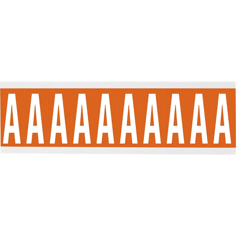 Zahlen oder Buchstaben auf Karte - 22 x 57 mm Weiss/Orange - A