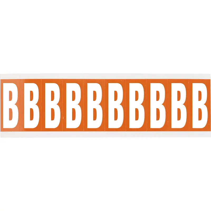 Zahlen oder Buchstaben auf Karte - 22 x 57 mm Weiss/Orange - B