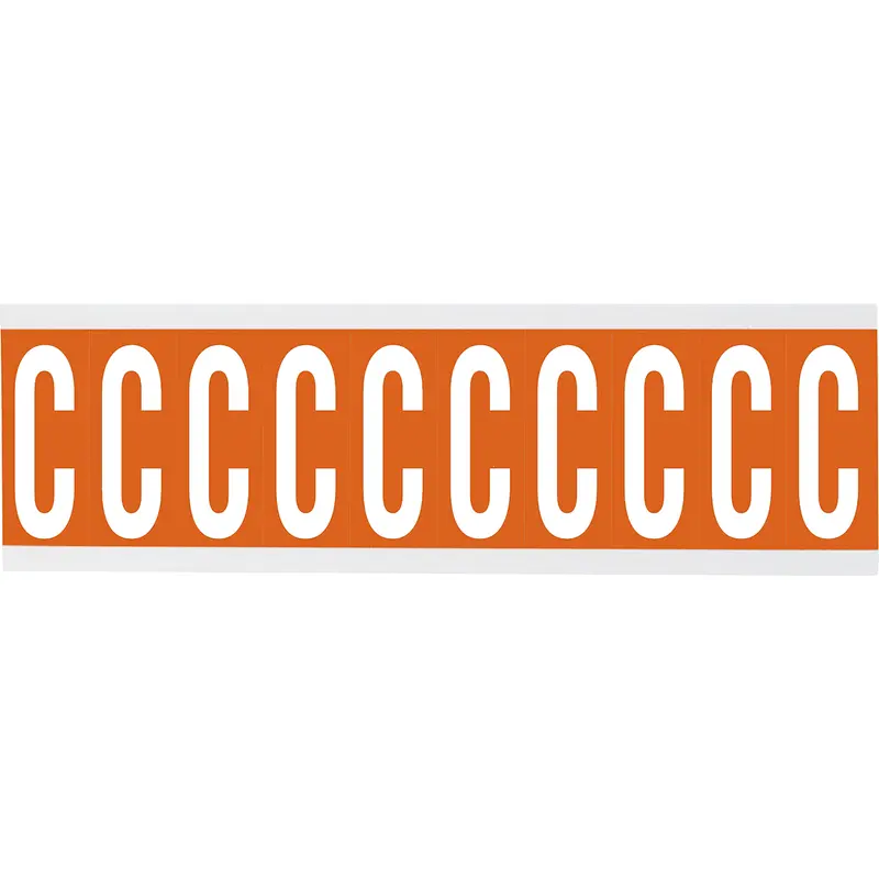 Zahlen oder Buchstaben auf Karte - 22 x 57 mm Weiss/Orange - C