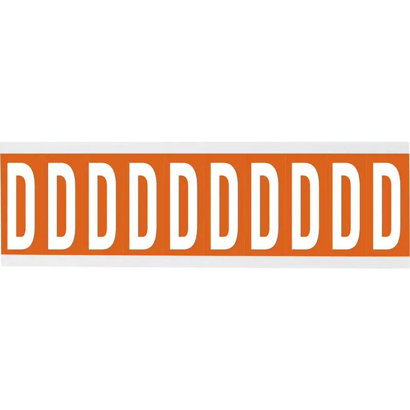 Zahlen oder Buchstaben auf Karte - 22 x 57 mm Weiss/Orange - D