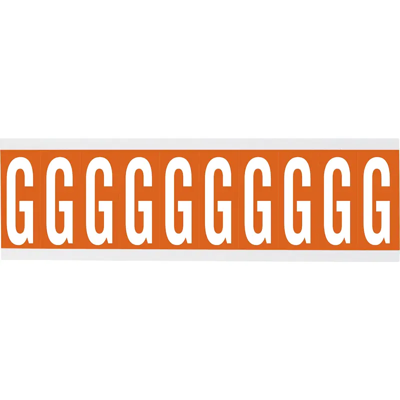 Zahlen oder Buchstaben auf Karte - 22 x 57 mm Weiss/Orange - G