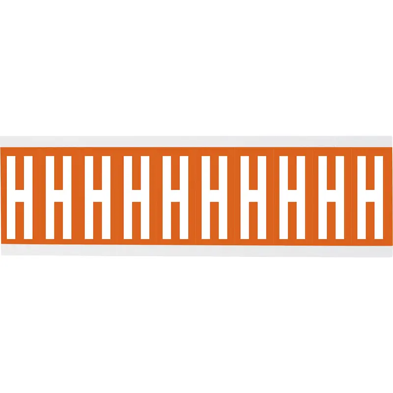 Zahlen oder Buchstaben auf Karte - 22 x 57 mm Weiss/Orange - H