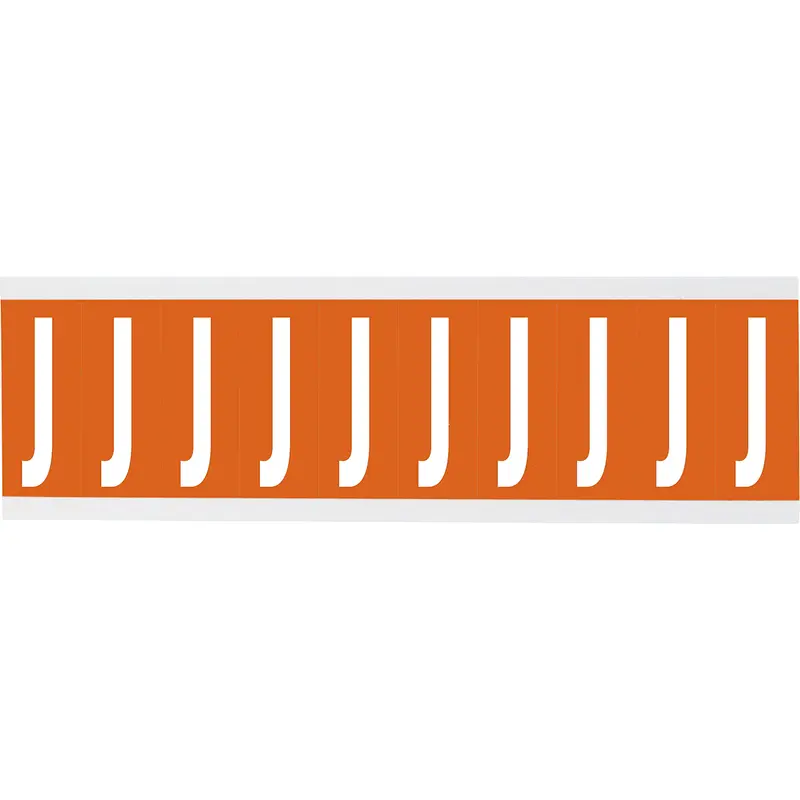 Zahlen oder Buchstaben auf Karte - 22 x 57 mm Weiss/Orange - J