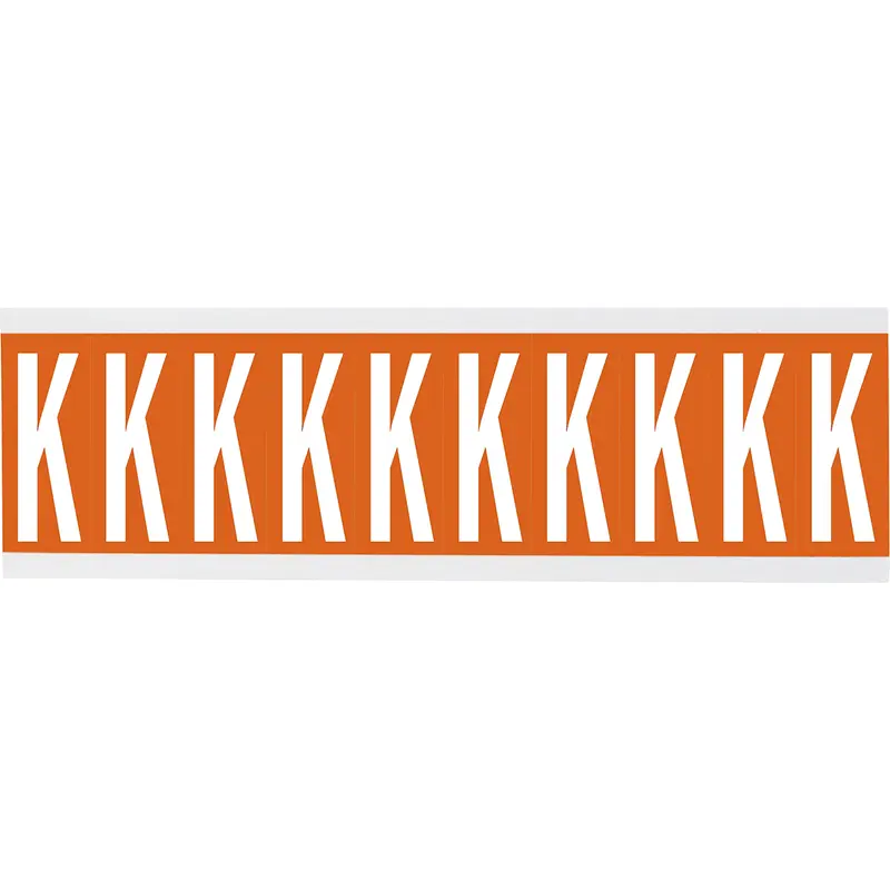 Zahlen oder Buchstaben auf Karte - 22 x 57 mm Weiss/Orange - K