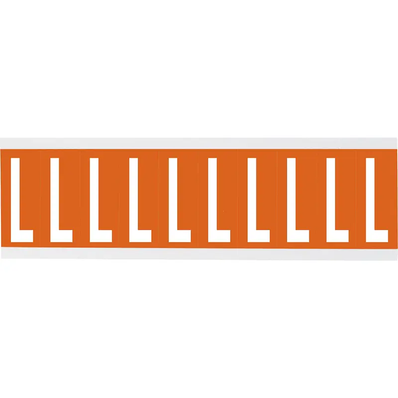 Zahlen oder Buchstaben auf Karte - 22 x 57 mm Weiss/Orange - L
