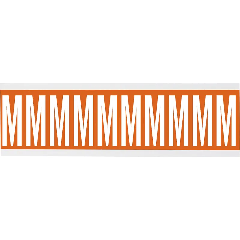Zahlen oder Buchstaben auf Karte - 22 x 57 mm Weiss/Orange - M