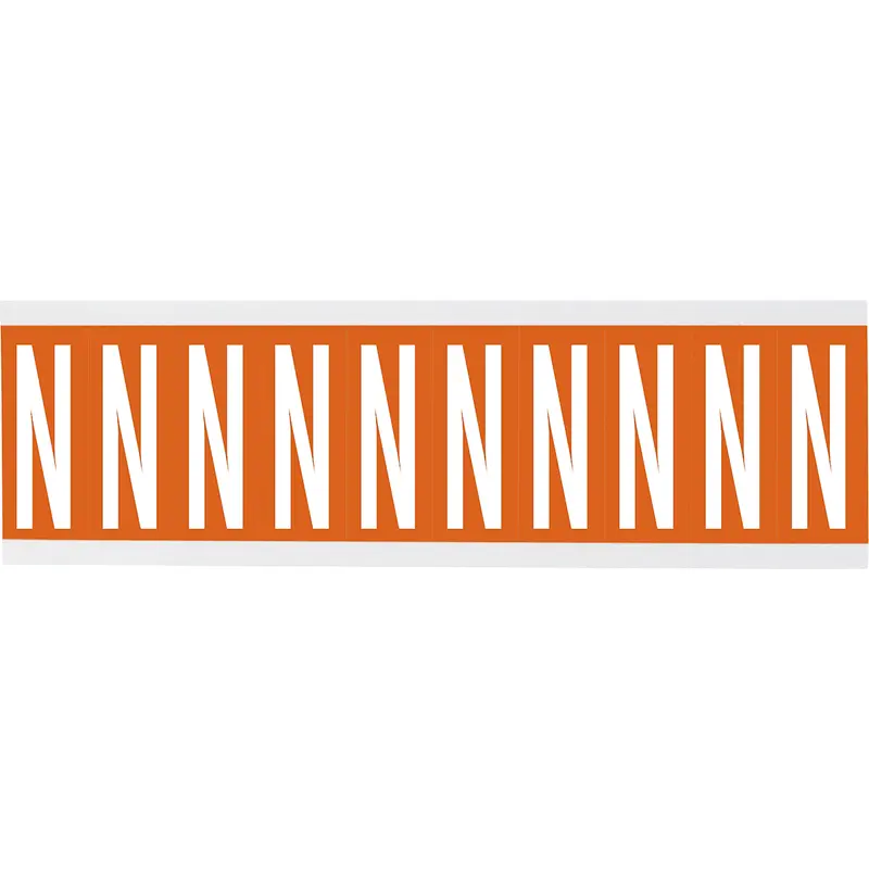 Zahlen oder Buchstaben auf Karte - 22 x 57 mm Weiss/Orange - N
