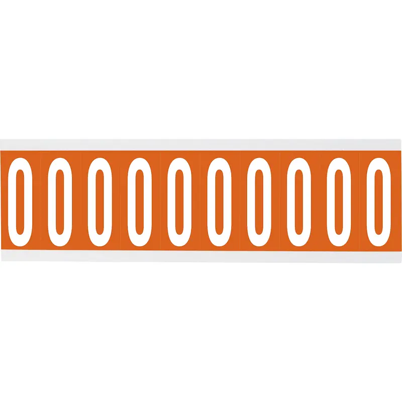 Zahlen oder Buchstaben auf Karte - 22 x 57 mm Weiss/Orange - O