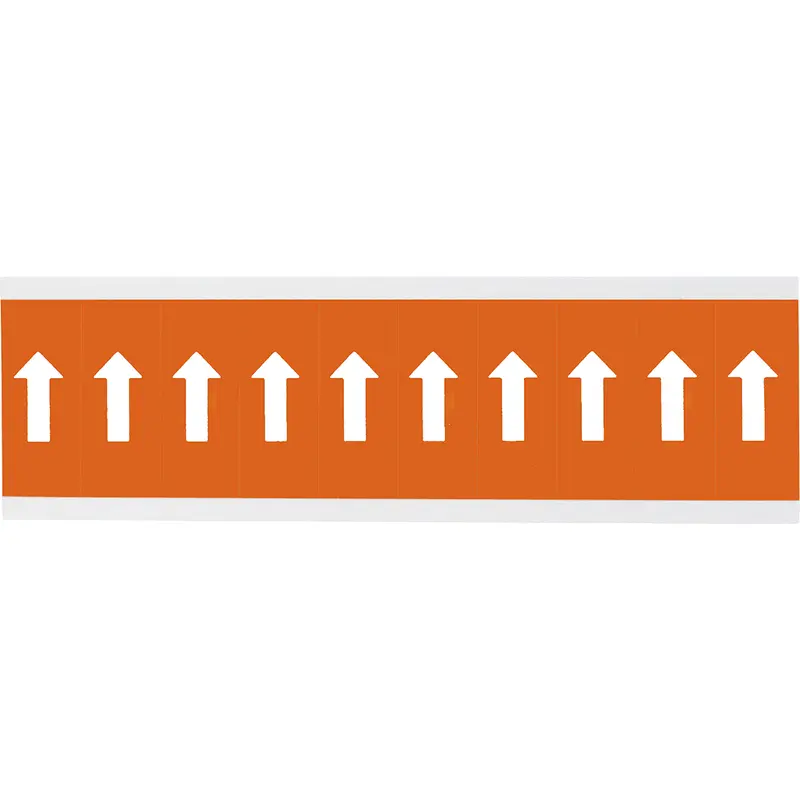 Zahlen oder Buchstaben auf Karte - 22 x 57 mm Weiss/Orange - Pfeile
