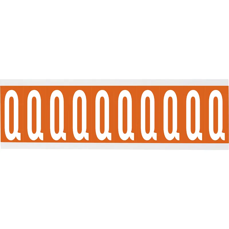 Zahlen oder Buchstaben auf Karte - 22 x 57 mm Weiss/Orange - Q