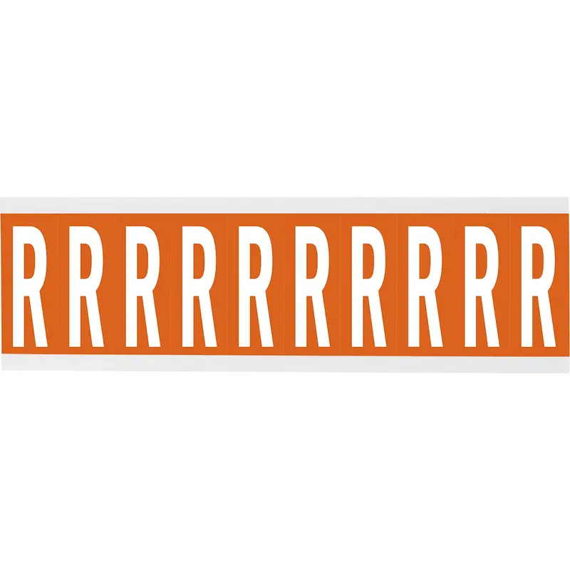 Zahlen oder Buchstaben auf Karte - 22 x 57 mm Weiss/Orange - R