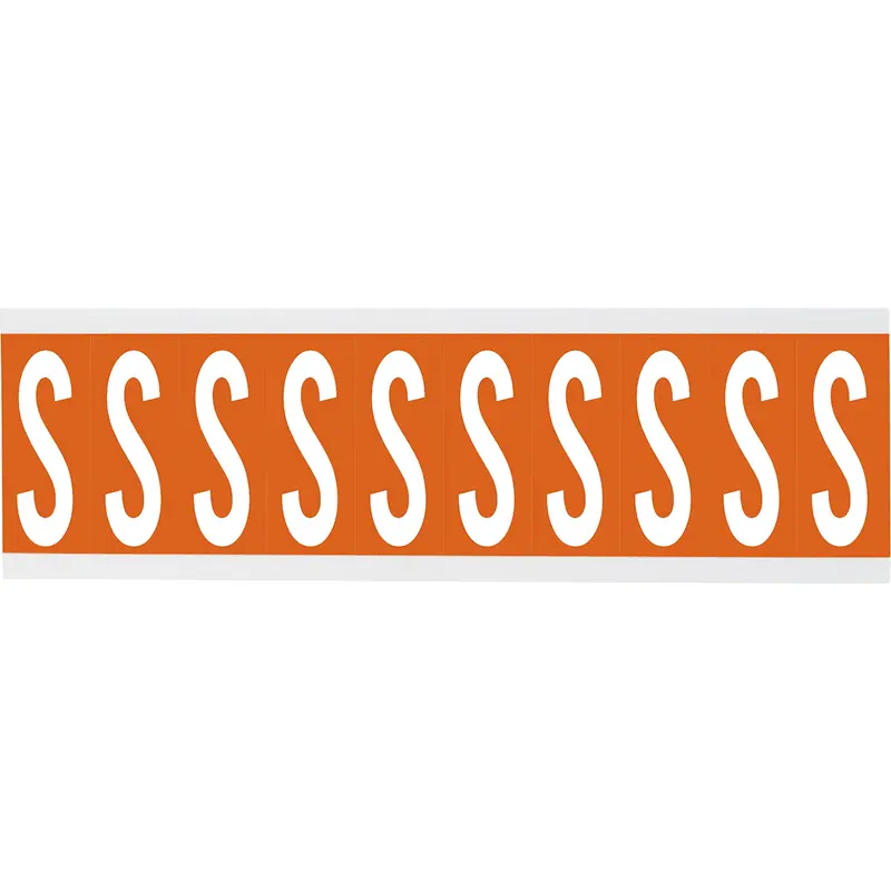 Zahlen oder Buchstaben auf Karte - 22 x 57 mm Weiss/Orange - S
