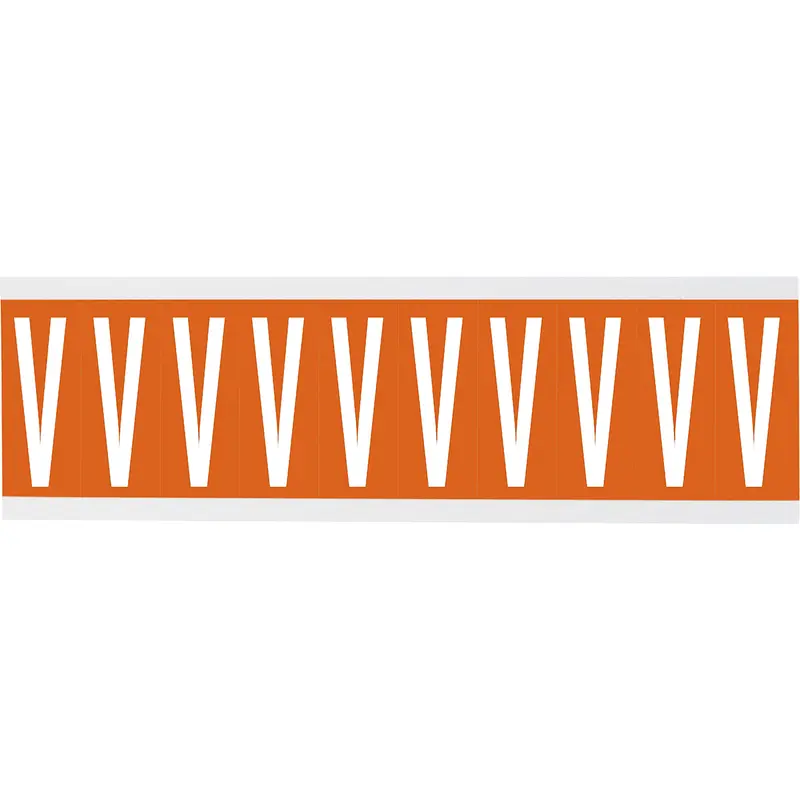 Zahlen oder Buchstaben auf Karte - 22 x 57 mm Weiss/Orange - V