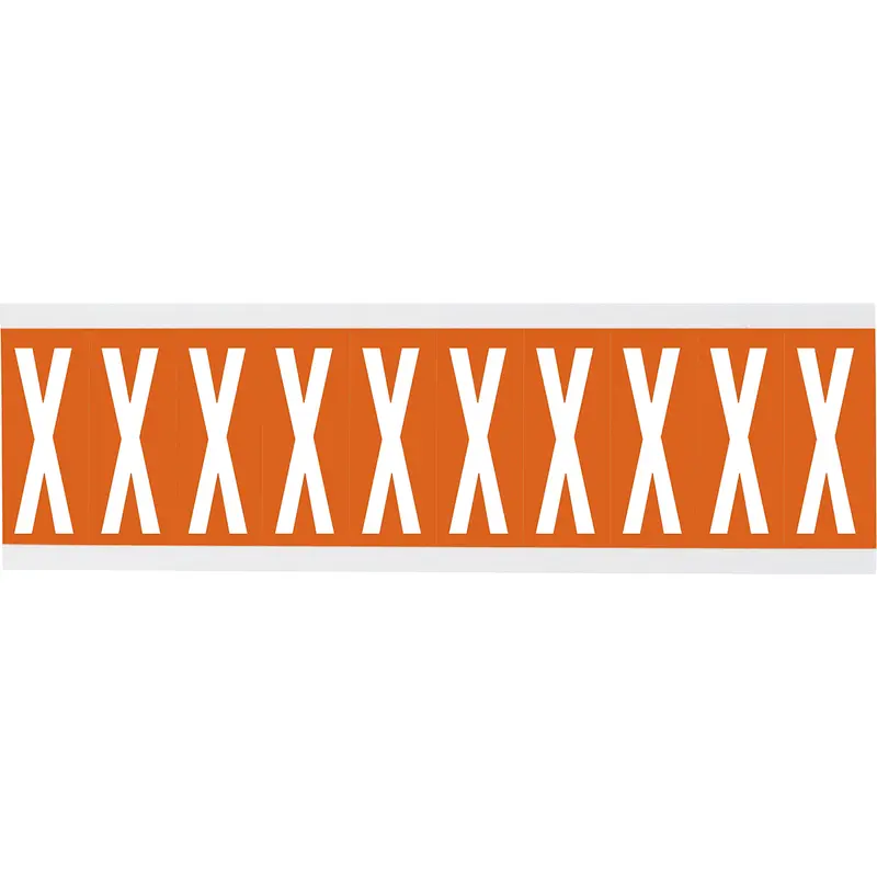 Zahlen oder Buchstaben auf Karte - 22 x 57 mm Weiss/Orange - X