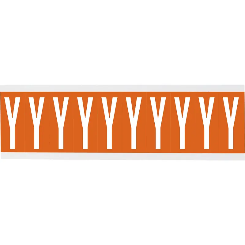 Zahlen oder Buchstaben auf Karte - 22 x 57 mm Weiss/Orange - Y