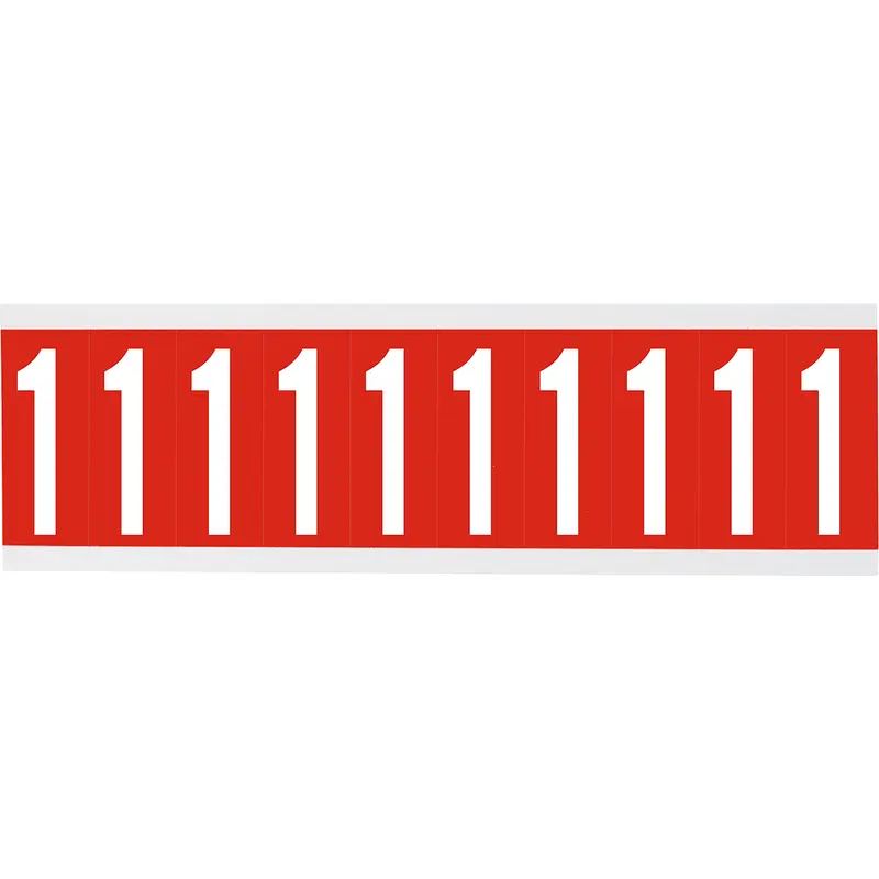 Zahlen oder Buchstaben auf Karte - 22 x 57 mm Weiss/Rot - 1