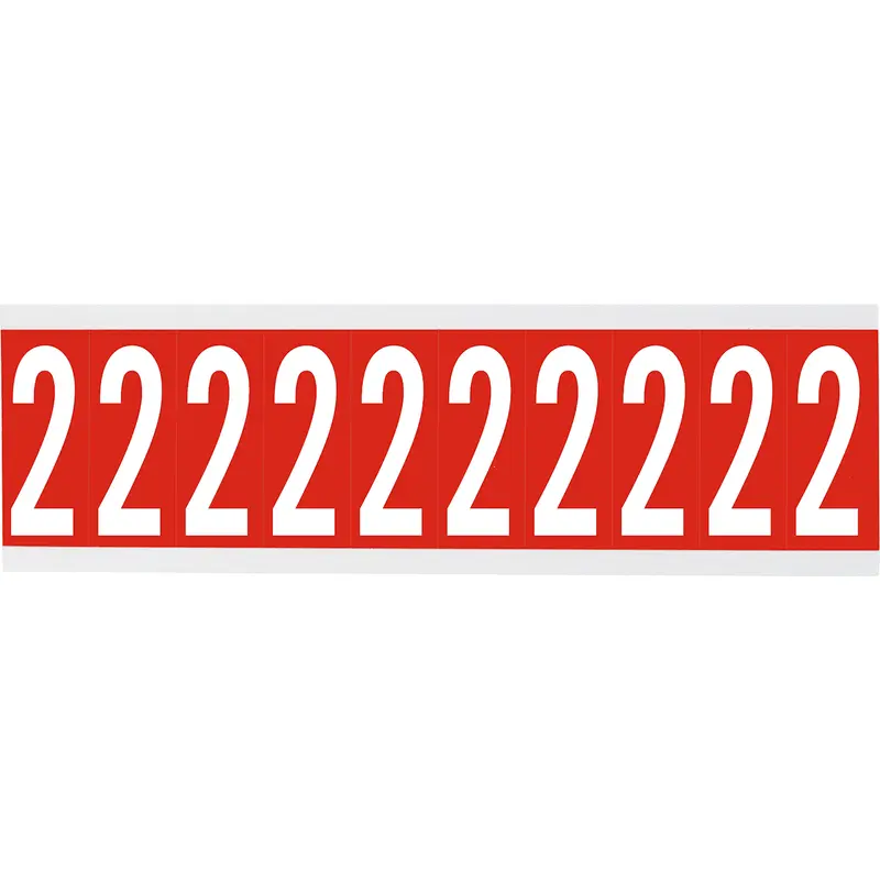 Zahlen oder Buchstaben auf Karte - 22 x 57 mm Weiss/Rot - 2