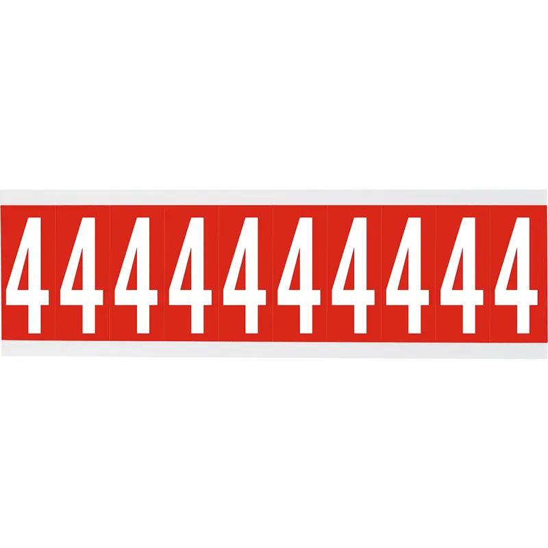 Zahlen oder Buchstaben auf Karte - 22 x 57 mm Weiss/Rot - 4