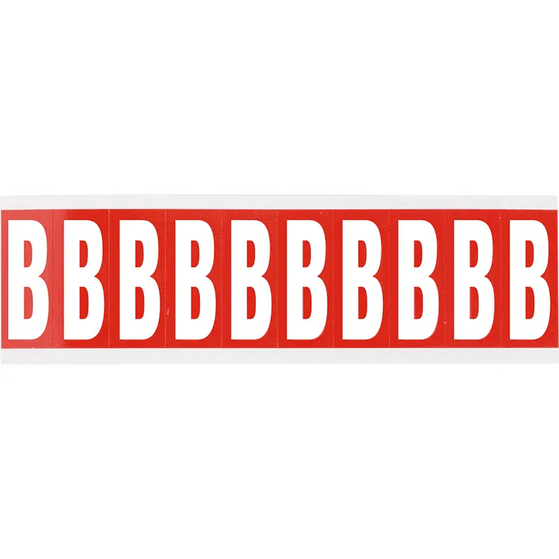 Zahlen oder Buchstaben auf Karte - 22 x 57 mm Weiss/Rot - B