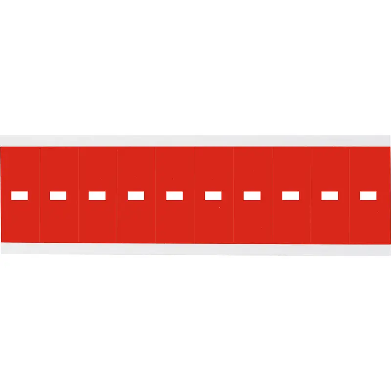 Zahlen oder Buchstaben auf Karte - 22 x 57 mm Weiss/Rot - Bindestrich
