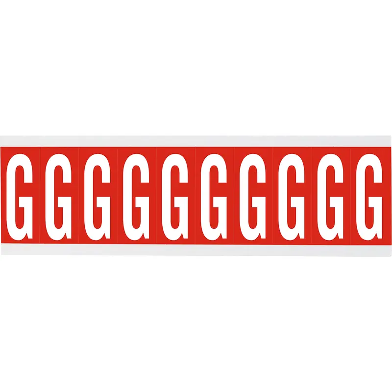 Zahlen oder Buchstaben auf Karte - 22 x 57 mm Weiss/Rot - G