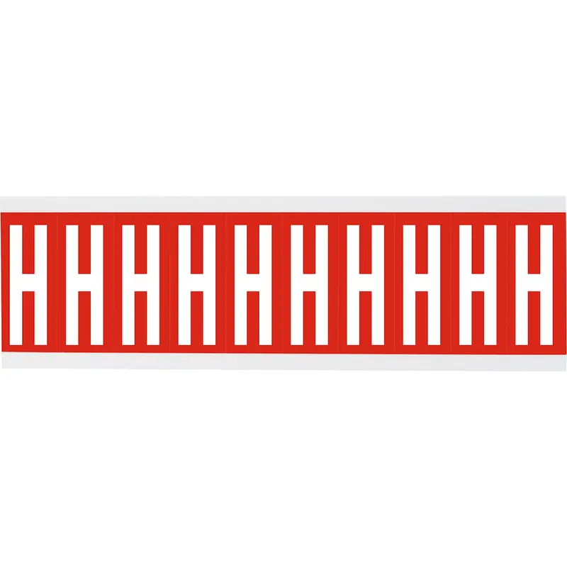 Zahlen oder Buchstaben auf Karte - 22 x 57 mm Weiss/Rot - H