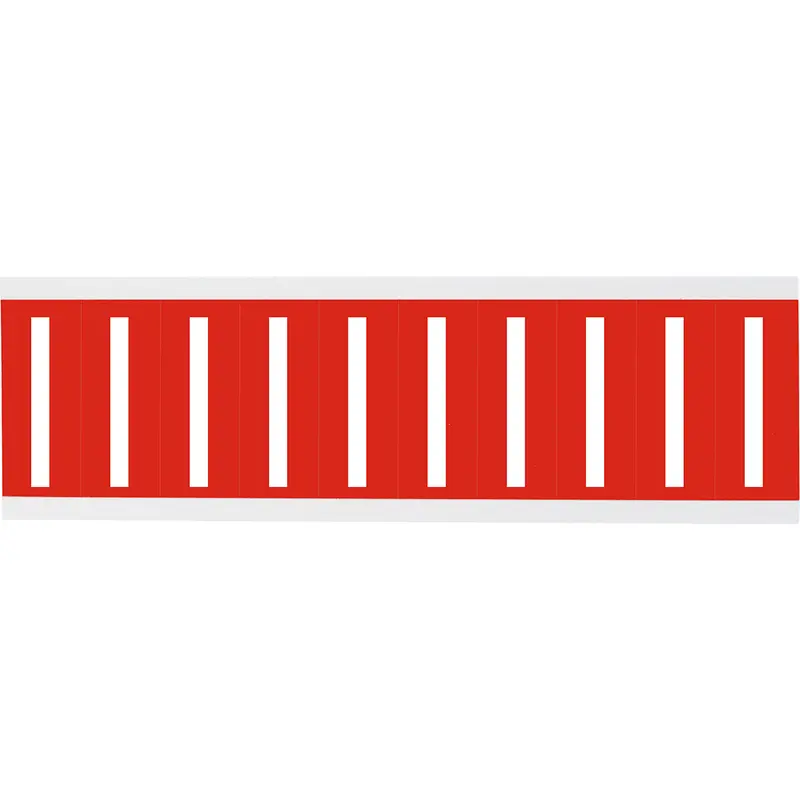 Zahlen oder Buchstaben auf Karte - 22 x 57 mm Weiss/Rot - I