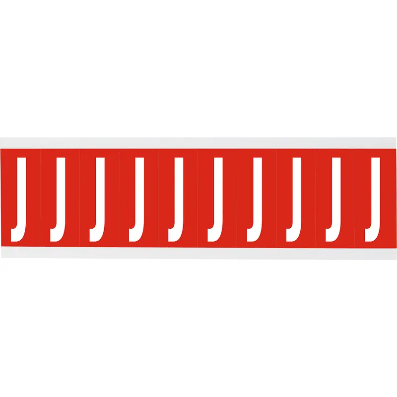 Zahlen oder Buchstaben auf Karte - 22 x 57 mm Weiss/Rot - J