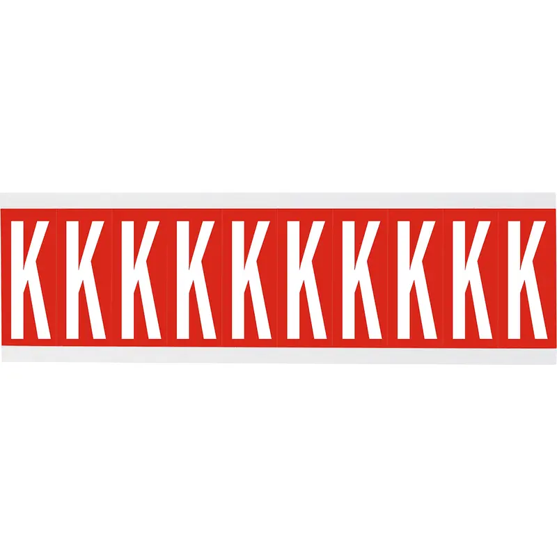Zahlen oder Buchstaben auf Karte - 22 x 57 mm Weiss/Rot - K