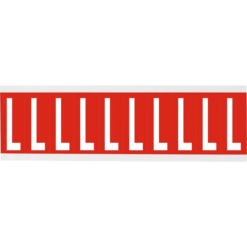 Zahlen oder Buchstaben auf Karte - 22 x 57 mm Weiss/Rot - L
