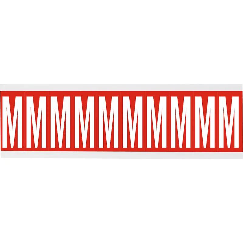 Zahlen oder Buchstaben auf Karte - 22 x 57 mm Weiss/Rot - M