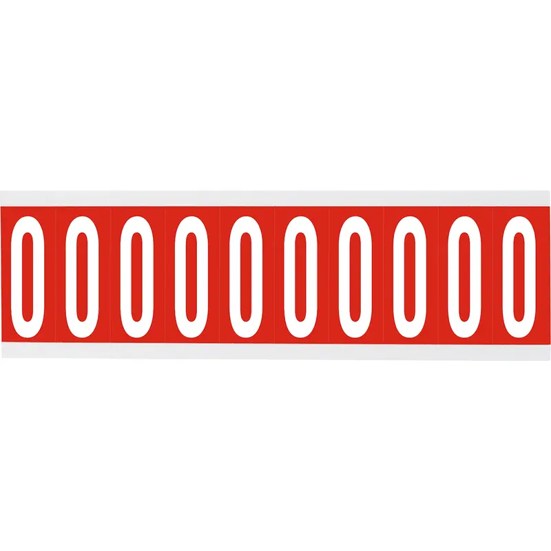 Zahlen oder Buchstaben auf Karte - 22 x 57 mm Weiss/Rot - O