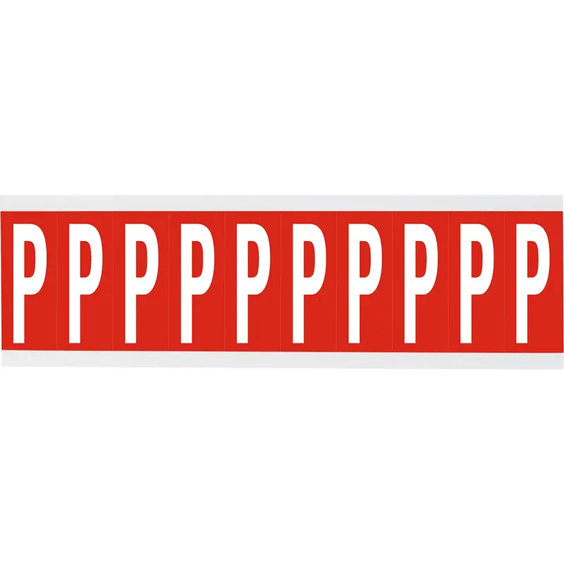 Zahlen oder Buchstaben auf Karte - 22 x 57 mm Weiss/Rot - P