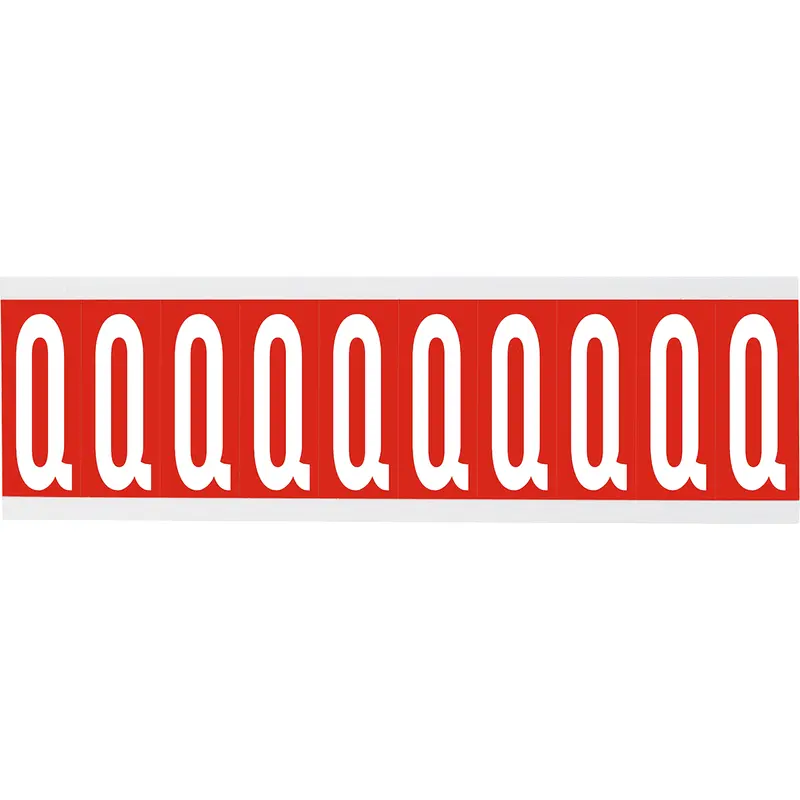 Zahlen oder Buchstaben auf Karte - 22 x 57 mm Weiss/Rot - Q