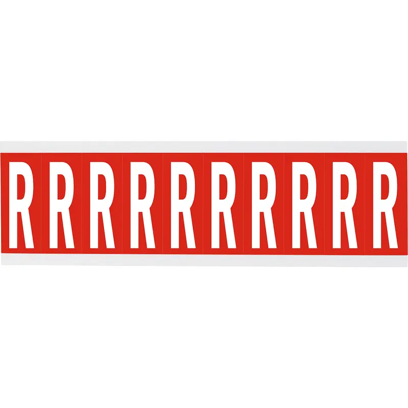 Zahlen oder Buchstaben auf Karte - 22 x 57 mm Weiss/Rot - R