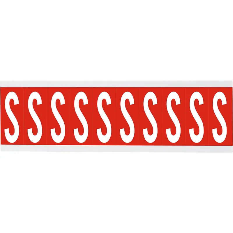 Zahlen oder Buchstaben auf Karte - 22 x 57 mm Weiss/Rot - S