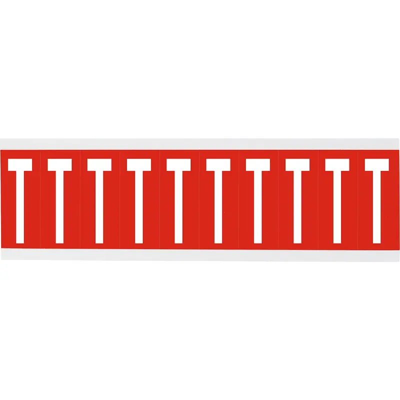 Zahlen oder Buchstaben auf Karte - 22 x 57 mm Weiss/Rot - T