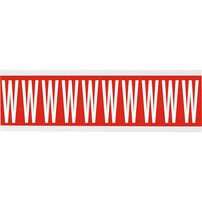 Zahlen oder Buchstaben auf Karte - 22 x 57 mm Weiss/Rot - W