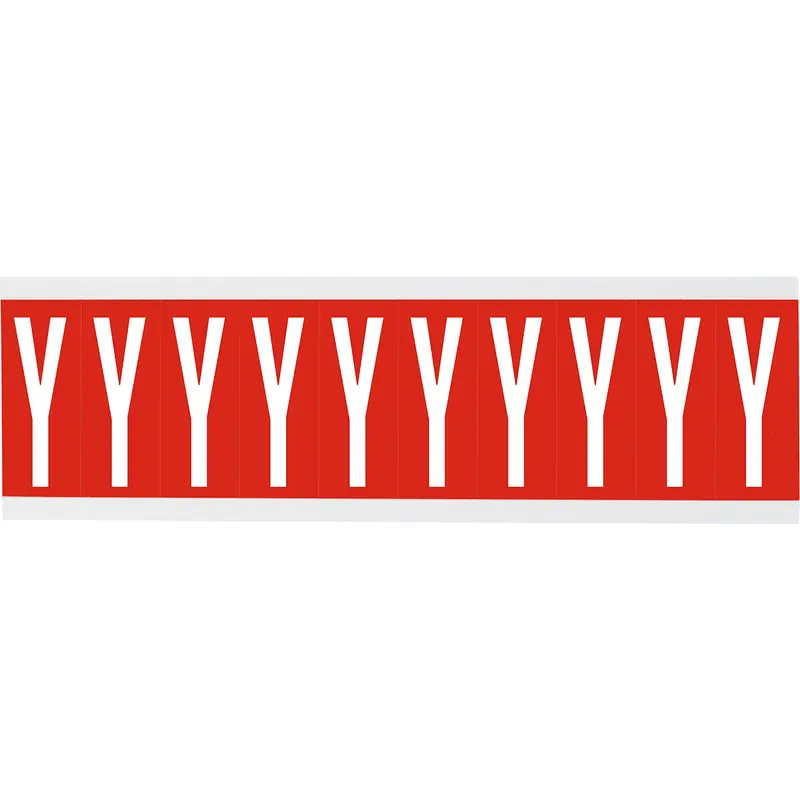 Zahlen oder Buchstaben auf Karte - 22 x 57 mm Weiss/Rot - Y