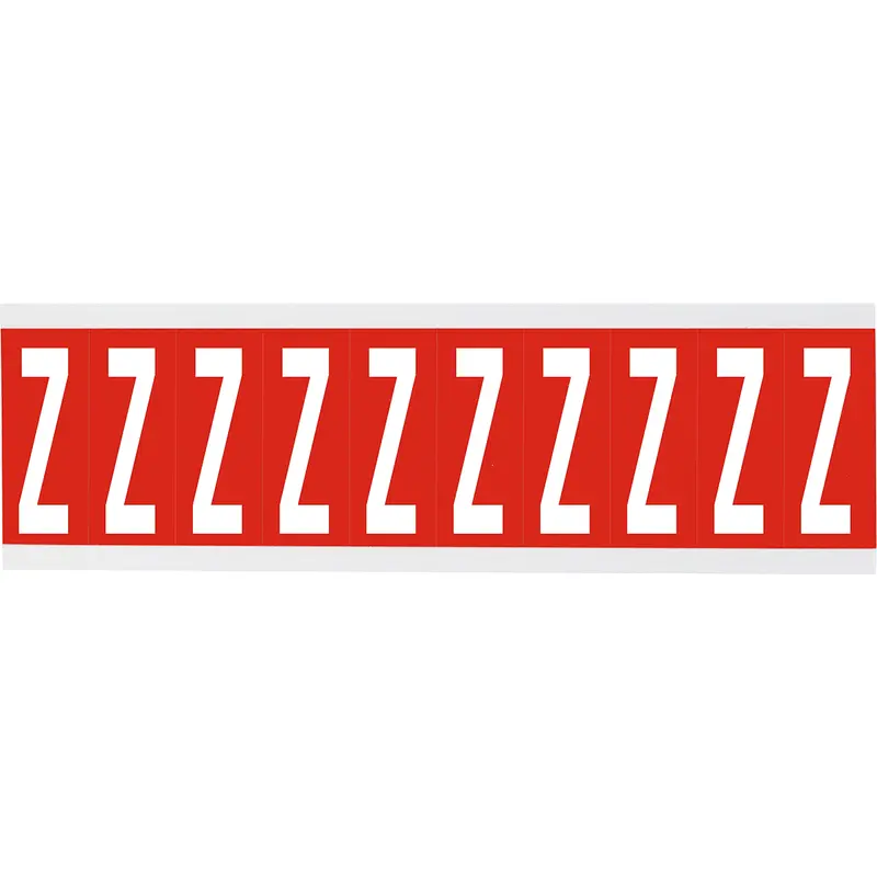 Zahlen oder Buchstaben auf Karte - 22 x 57 mm Weiss/Rot - Z