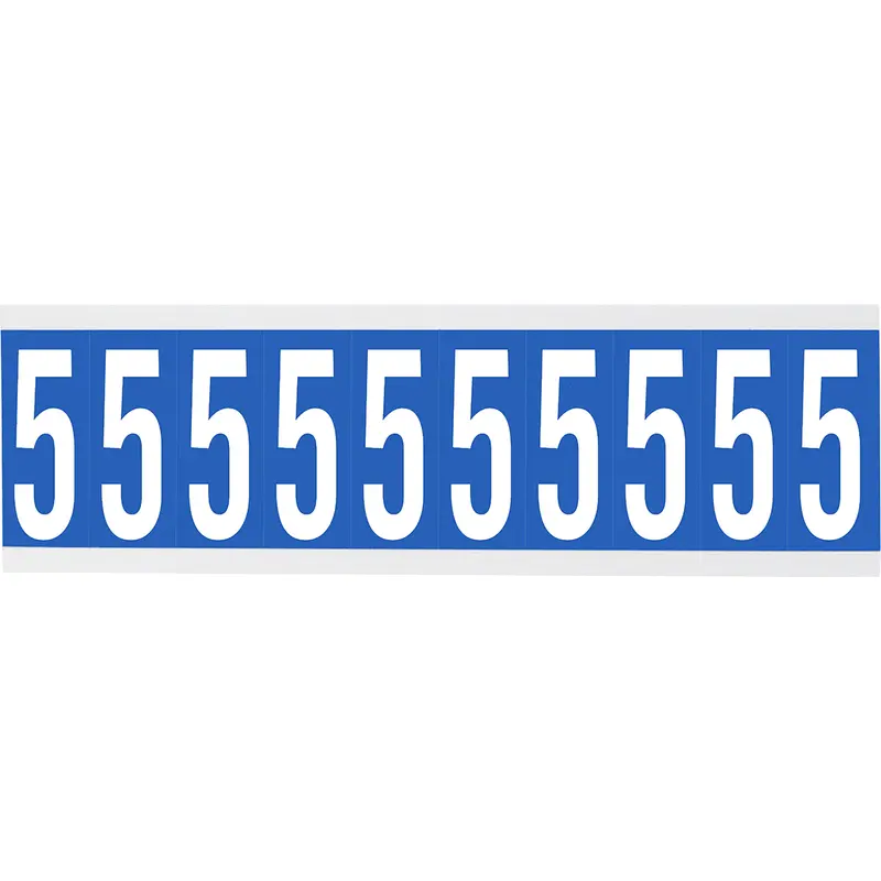 Zahlen oder Buchstaben auf Karte - 22 x 57 mm Weiss/Schwarz - 5