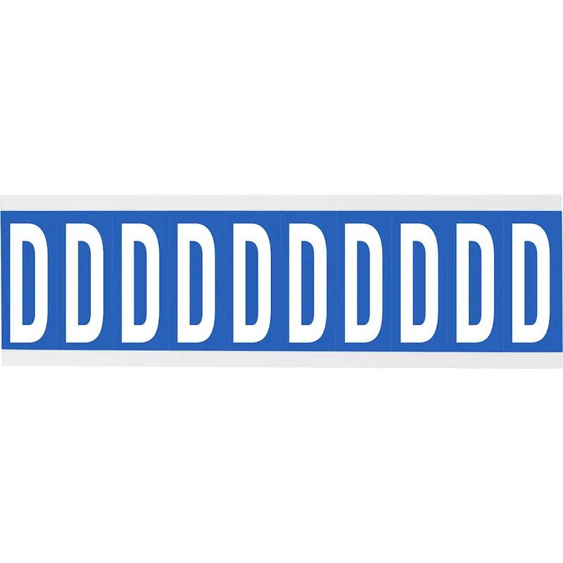 Zahlen oder Buchstaben auf Karte - 22 x 57 mm Weiss/Schwarz - D