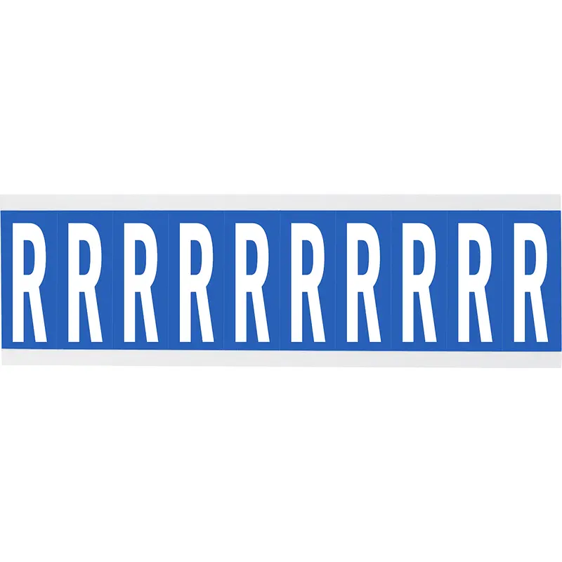 Zahlen oder Buchstaben auf Karte - 22 x 57 mm Weiss/Schwarz - R