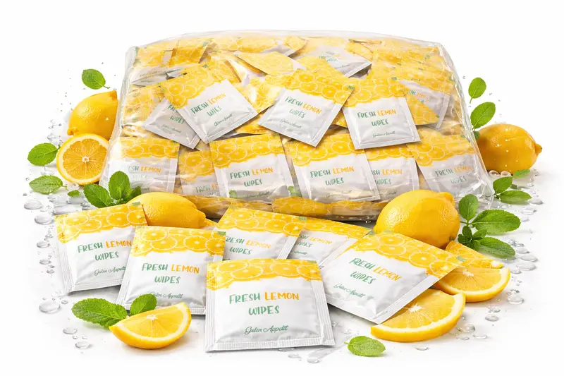 Zitronen Feuchttücher – 250 Stück – Citrus Duft – Gastro & Restaurant